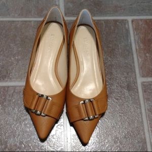 Lumianl Tan color pointy toe buckle detail flats size 5.5